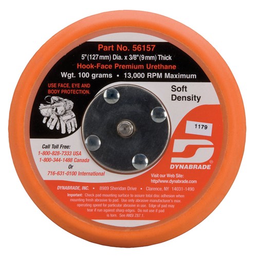 5" (127 mm) Dia. Non-Vacuum Disc Pad, Hook-Face, Short Nap