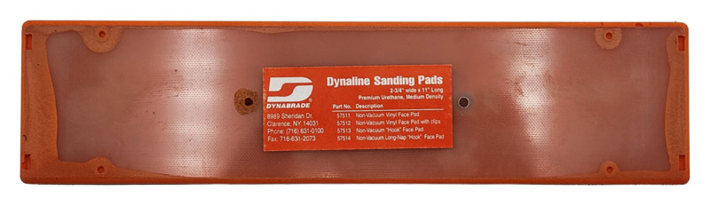 2-3/4" (70 mm) W x 11" (279 mm) L Non-Vacuum File Board Disc Pad, Hook-Face, Short Nap