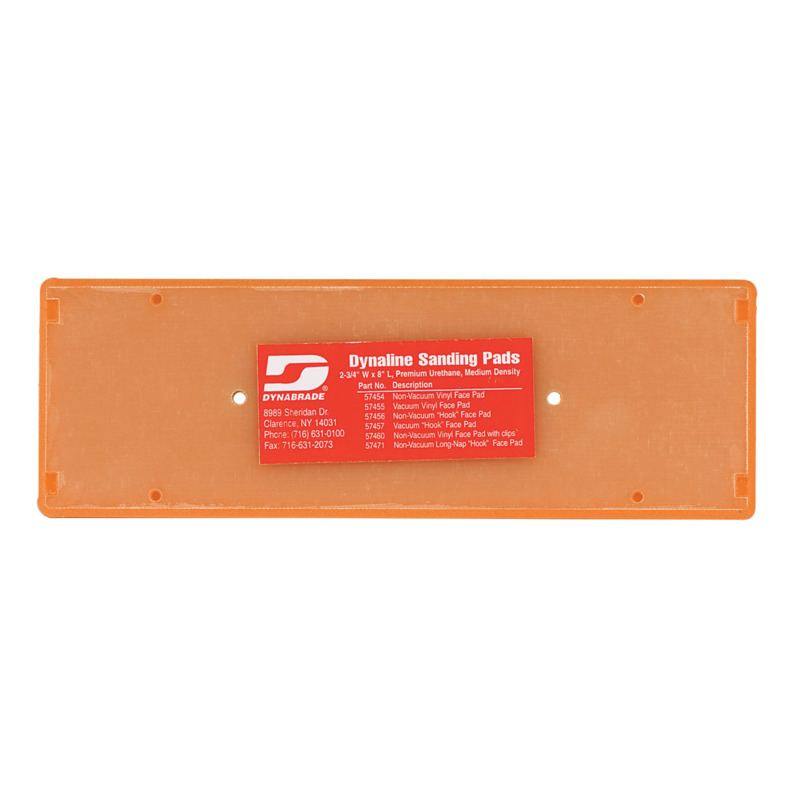 2-3/4" (70 mm) W x 8" (203 mm) L Non-Vacuum Dynaline Disc Pad, Hook-Face, Short Nap