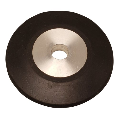 Contact Wheel, 4" Dia. x 1/2" W x 5/8" I.D., 70 Duro Rubber Radiused