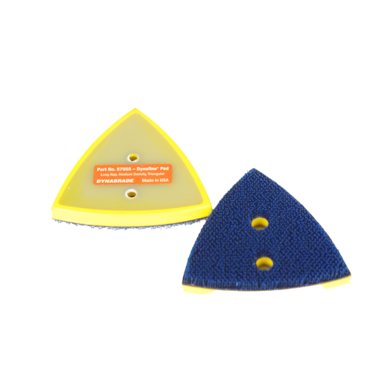 2-7/8" (73 mm) W x 3-1/8" (79 mm) L Non-Vacuum Dynafine Triangular Disc Pad, Hook-Face, Long Nap