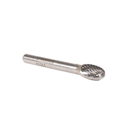 Carbide Burr, 9 mm Dia., SE-3 D/C Burr, Oval, 16 mm Flute L, 6 mm Shank