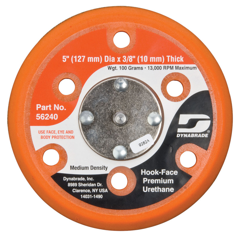 5" (127 mm) Dia. Vacuum Disc Pad, Hook Face, Short Nap