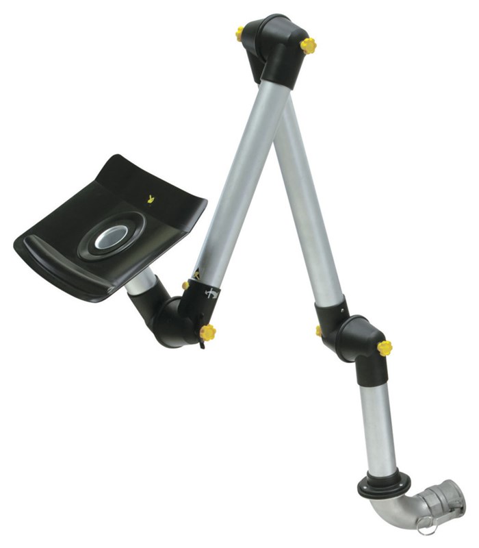 Dust Extraction Arm w/13" x 9" Rect. Hood, Elbow Connection